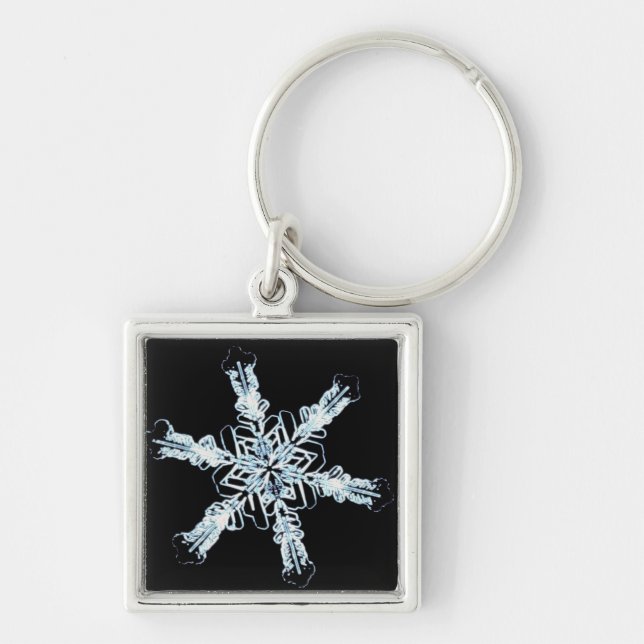Stellar snow crystal keychain (Front)