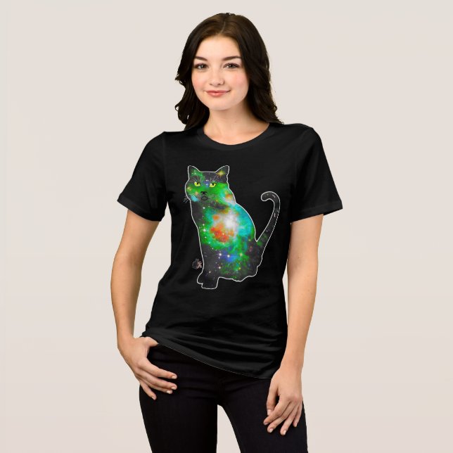 Stellar Space In Cat T-shirt Tri-Blend Shirt (Front Full)