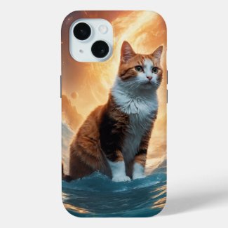 Stellar Surf: Calico Cat's Cosmic Space Wave