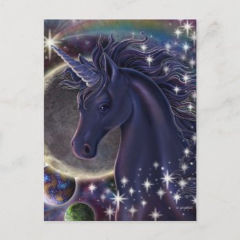 Stellar Unicorn Postcard by gailgastfield at Zazzle