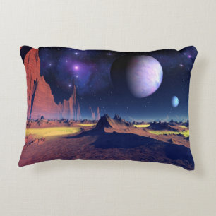 Stellar vista - space landscape accent pillow