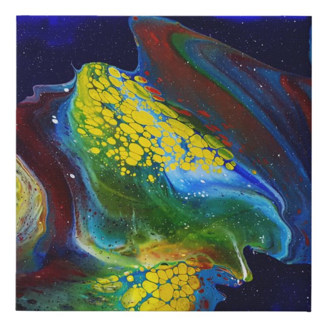 Stellar Wave (acrylic painting) Faux Canvas Print (Front)