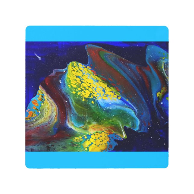 Stellar Wave (acrylic painting) Metal Print (Front)