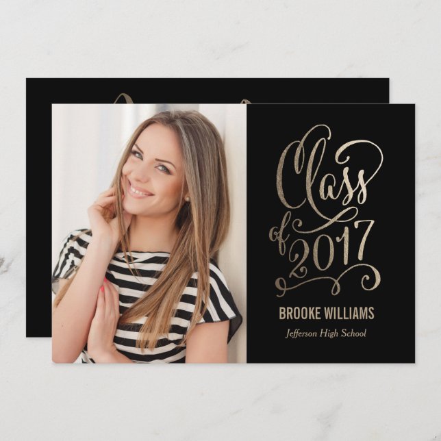 Stellar Year Editable Color Graduation Invitation (Front/Back)