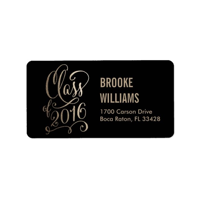 Stellar Year Editable Color Graduation Labels (Front)