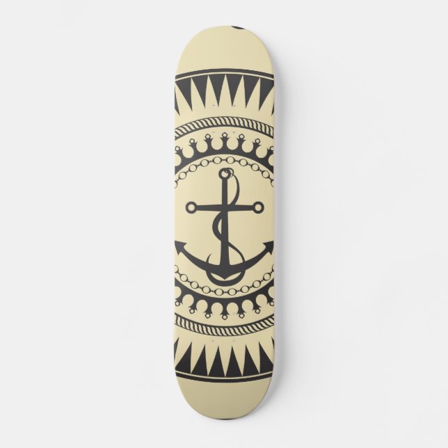 StellaRoot Anchor Down Cream Skateboard Deck (Front)