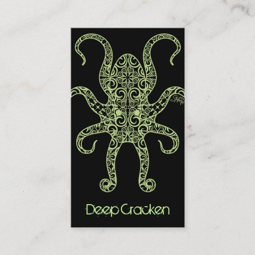Customizable StellaRoot Cracken Octopus Damask Business Card