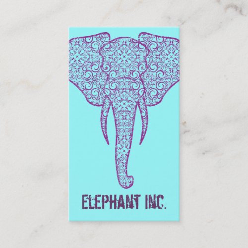 StellaRoot Peace Elephant Business Card on Blue