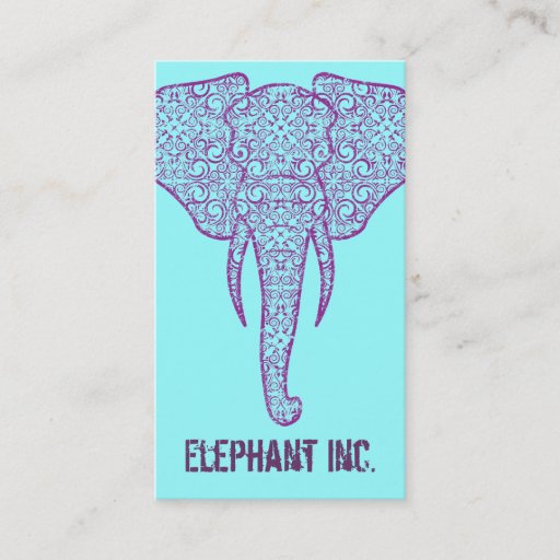 Customizable StellaRoot Peace Elephant Business Card on Blue