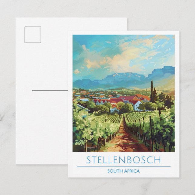 Stellenbosch South Africa Vintage Travel  Postcard (Front/Back)