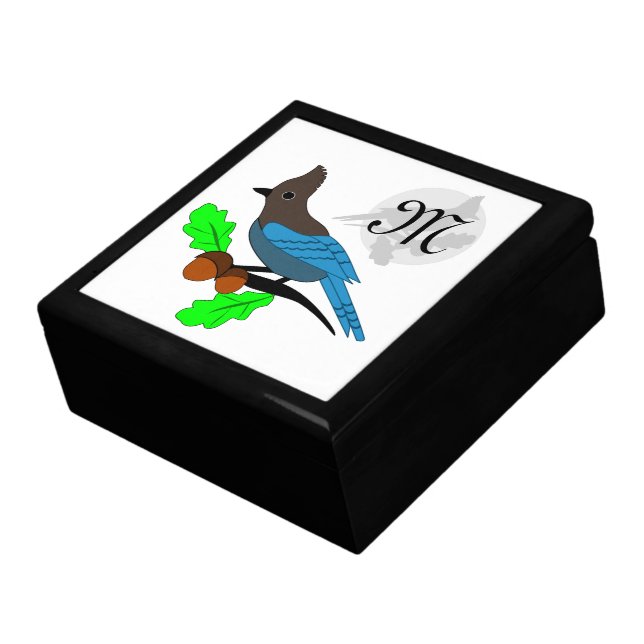 Steller Blue Jay Monogram Gift Box (Side)