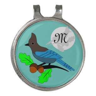 Steller Blue Jay Monogram Golf Hat Clip