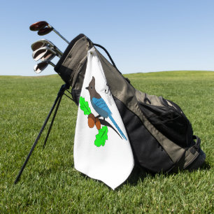 Steller Blue Jay Monogram Golf Towel