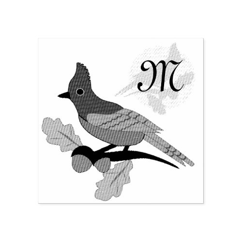 Steller Blue Jay Monogram Rubber Stamp