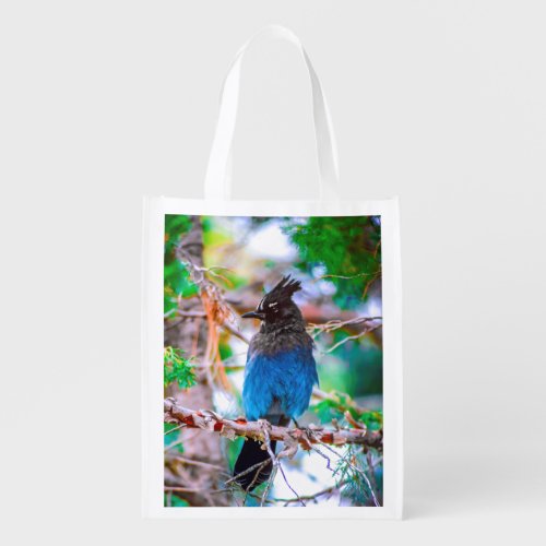 Stellers Jay _ Original Photograph Grocery Bag