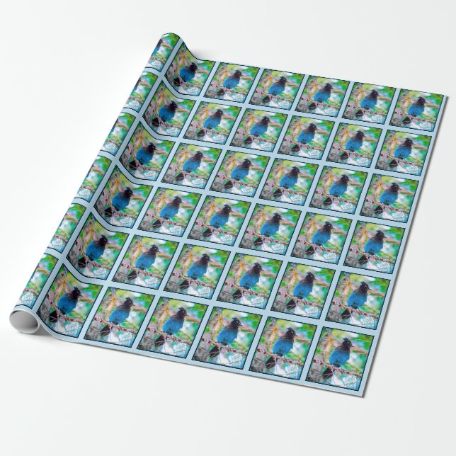 Steller's Jay - Original Photograph Wrapping Paper (Unrolled)