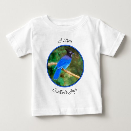 Stellers Jay Painting _ Original Bird Art Baby T_Shirt