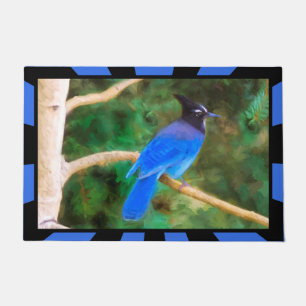 Steller's Jay Painting - Original Bird Art Doormat