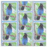 Steller's Jay Painting - Original Bird Art Fabric