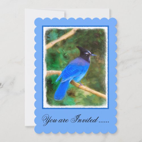 Stellers Jay Painting _ Original Bird Art Invitation