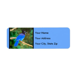 Steller's Jay Painting - Original Bird Art Label