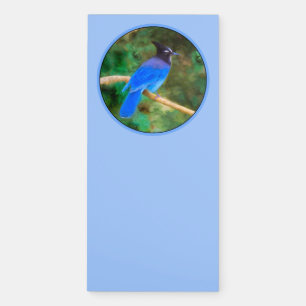 Steller's Jay Painting - Original Bird Art Magnetic Notepad