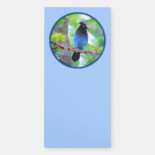 Steller's Jay Painting - Original Bird Art Magnetic Notepad