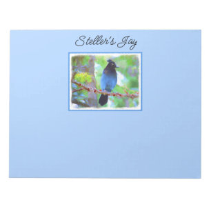 Steller's Jay Painting - Original Bird Art Notepad