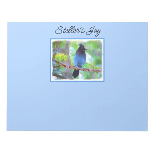 Stellers Jay Painting _ Original Bird Art Notepad