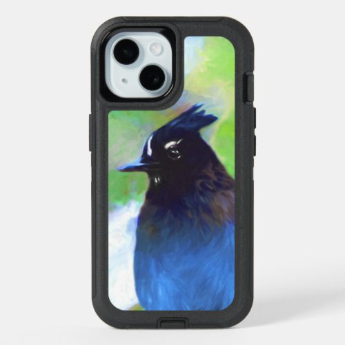 Stellers Jay Painting _ Original Bird Art iPhone 15 Case
