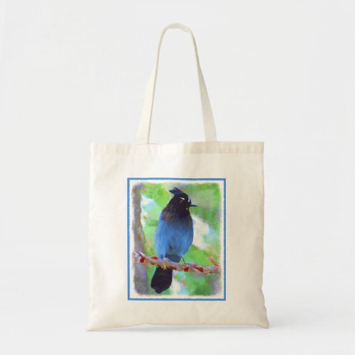 Stellers Jay Painting _ Original Bird Art Tote Bag