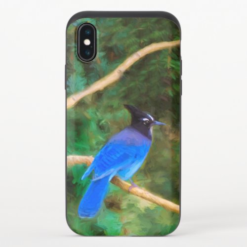 Stellers Jay Painting _ Original Bird Art iPhone X Slider Case