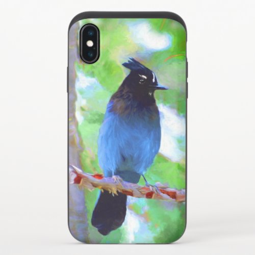 Stellers Jay Painting _ Original Bird Art iPhone X Slider Case