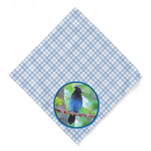 Steller's Jay Painting Original Wild Bird Art Bandana