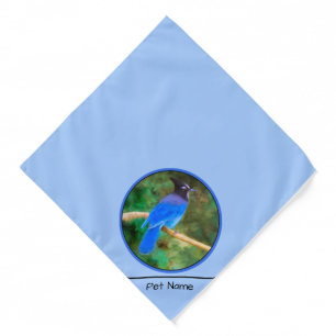 Steller's Jay Painting Original Wild Bird Art Bandana