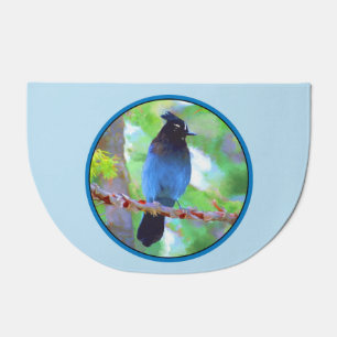 Steller's Jay Painting - Original Wild Bird Art Doormat
