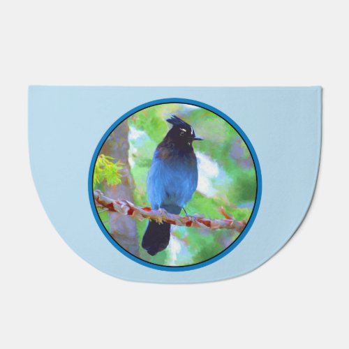 Stellers Jay Painting _ Original Wild Bird Art Doormat