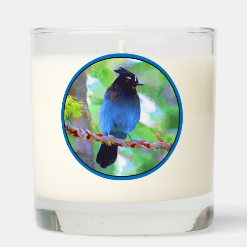 Stellers Jay Painting _ Original Wild Bird Art Scented Candle