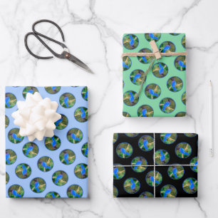 Steller's Jay Painting Original Wild Bird Art Wrapping Paper Sheets