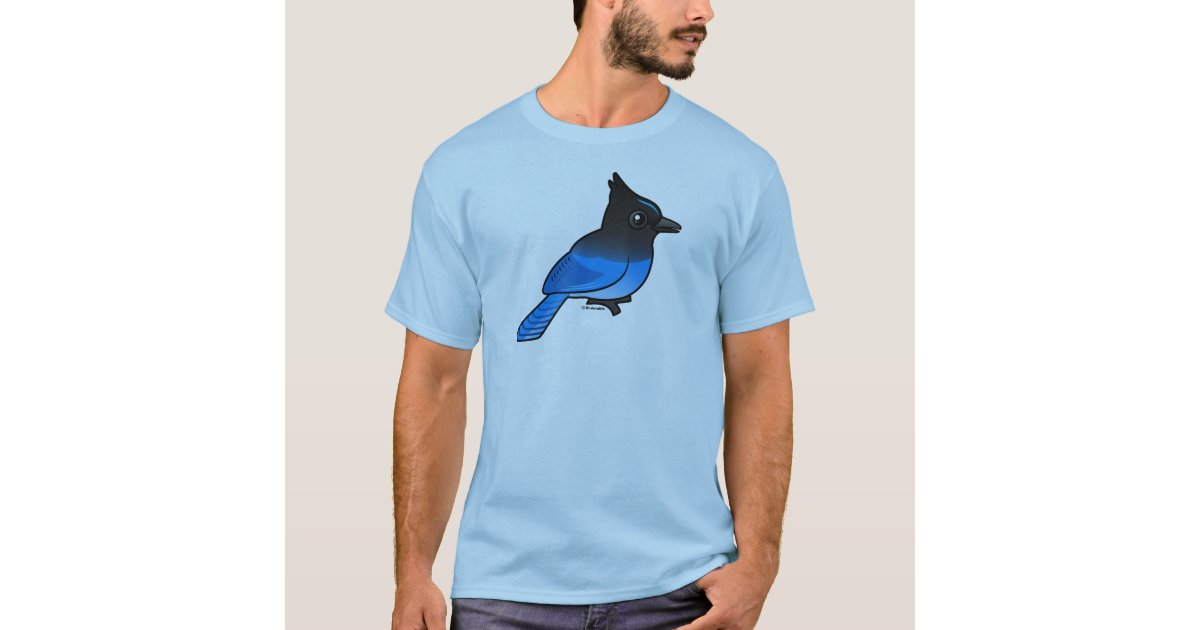 Stellar Blue Jay dark shirt, Zazzle