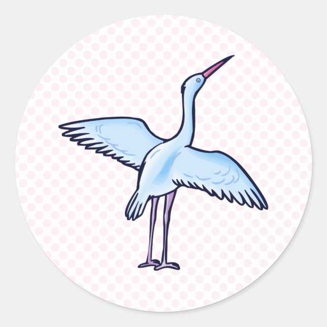 Stellie Stork Classic Round Sticker (Front)
