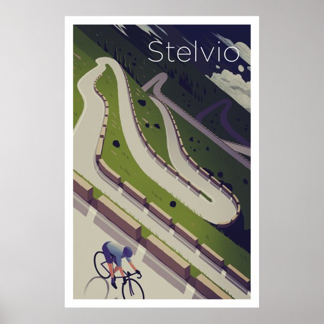 Stelvio - Cycling Poster (Front)