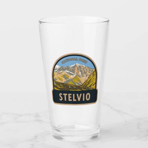 Stelvio National Park Italy Central Alps Vintage Glass