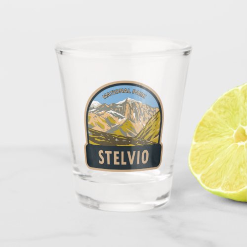 Stelvio National Park Italy Central Alps Vintage Shot Glass