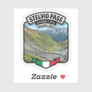Stelvio Pass - Best Driving Road Italy Sticker