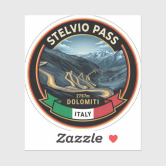 Stelvio Pass - Famous Mountain Road Italy Sticker