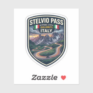 Stelvio Pass - Iconic Italy Mountain Road Sticker