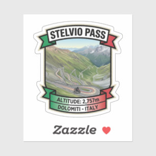 Stelvio Pass - Legendary Switchbacks Italy Sticker