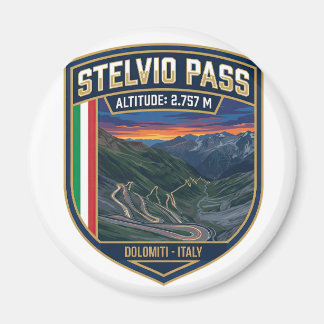 Stelvio Pass - Motorcycle Alpine Route Magnet