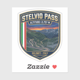 Stelvio Pass - Motorcycle Alpine Route Sticker